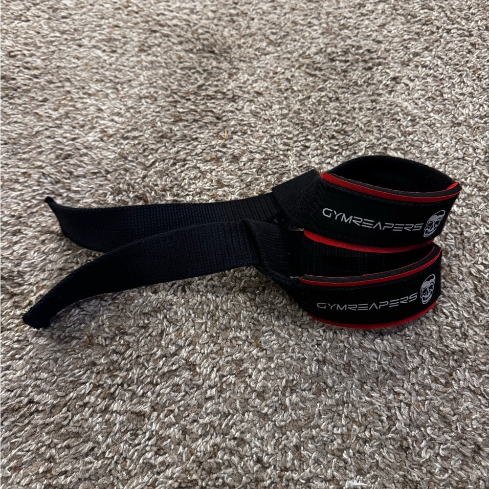 Gymreapers Black and Red Lifting Straps